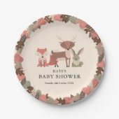 Boho-bosdieren bos baby shower papieren bordje (Voorkant)