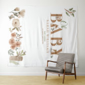 Boho bosdieren Bruin Oh Baby Shower Foto Wandkleed (In Situ (horizontaal))