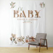 Boho bosdieren Bruin Oh Baby Shower Foto Wandkleed (In situ)