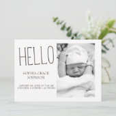 Boho bosdieren foto geboorteaankondiging baby kaart (Staand voorkant)