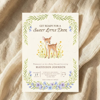 boho bosdieren groene baby shower kaart