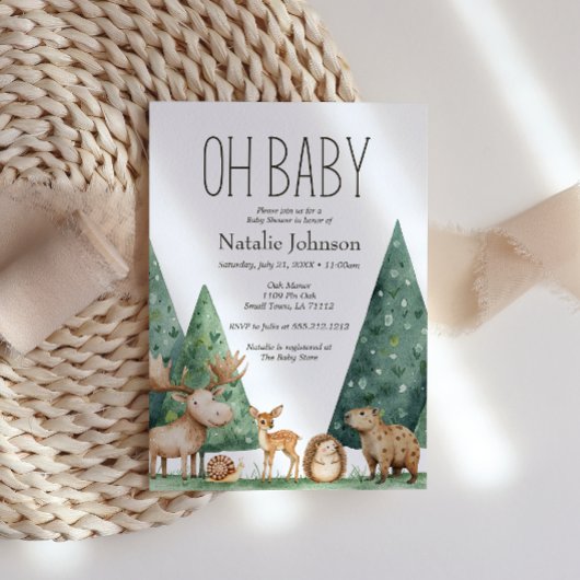 Boho Bosdieren Oh Baby Shower Kaart