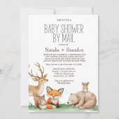 Boho Bosdieren Per Post Baby Shower Kaart (Voorkant)