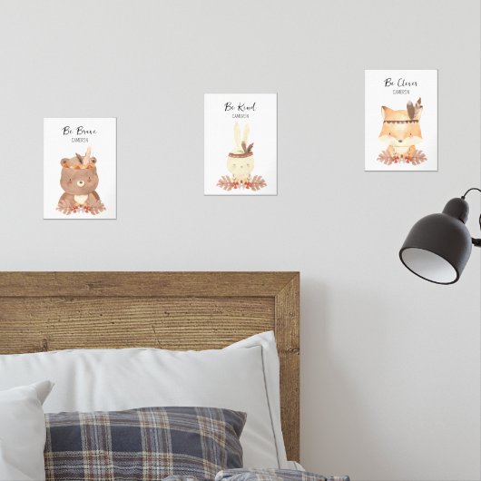 Boho bosdieren Persoonlijke babykamer  Muurkunst Sets (Slaapkamer)