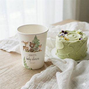 Boho bosdieren rustieke baby shower papieren bekers