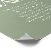 Boho Bosdieren Salie Groene Baby Shower Poster (Hoek)