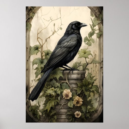 Boho bosdierprintenset, vintage cottagecore poster (Voorkant)