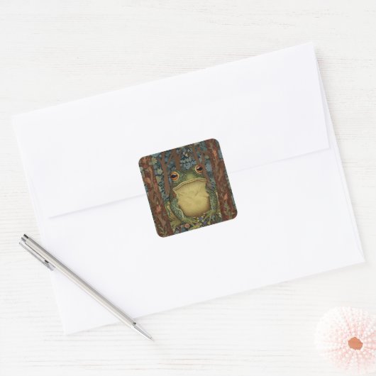  boho-boskikker vierkante sticker (Envelop)