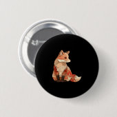Boho bosland vos patchwork bloemige herfst folk ronde button 5,7 cm (Voorkant /achterkant)