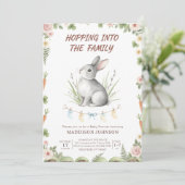 boho bosmuis groene baby shower kaart (Staand voorkant)