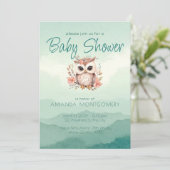 Boho bossen dieren schattige Uil bloemen Bany Douc Kaart (Staand voorkant)