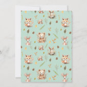 Boho bossen dieren schattige Uil bloemen Bany Douc Kaart (Achterkant)