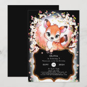 Boho Bossen Fawn Birthday Kaart (Voorkant / Achterkant)