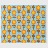 Boho Botanica Retro Bloem Verpakkings Papier (Vlak)