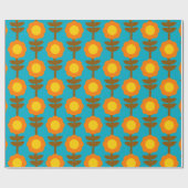 Boho Botanica Retro Bloemen Inpakpapier (Vlak)