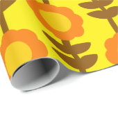 Boho Botanica Retro Bloemen Inpakpapier (Rol Hoek)