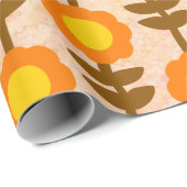 Boho Botanica Retro Bloemen Inpakpapier (Rol Hoek)