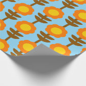 Boho Botanica Retro Floral Wrapping Paper Cadeaupapier (Hoek)