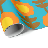 Boho Botanica Retro Floral Wrapping Paper Cadeaupapier (Rol Hoek)