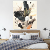 Boho Botanical Abstract Earth Minimalist Canvas Afdruk (Insitu (Slaapkamer))