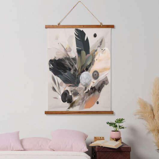 Boho Botanical Abstract Earth Minimalist Hangend Wandkleed (Slaapkamer)