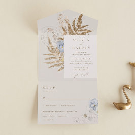 Boho Botanical Alles in één bruiloft uitnodiging
