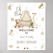 Boho Botanical Animal Baby shower Budget Poster (Voorkant)