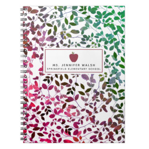 Boho Botanical Apple Teacher Notebook Notitieboek