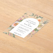 Boho Botanical Artist Sketch Garden Wedding Acryl Uitnodigingen (Laagn)