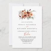 Boho Botanical Autumn Floral Spain Wedding Kaart (Voorkant)