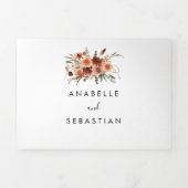 Boho Botanical Autumn Floral Wedding Drieluik Uitnodiging (Cover)