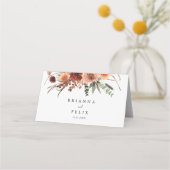 Boho Botanical Autumn Floral Wedding Place Card Plaatskaartje (Achterkant)