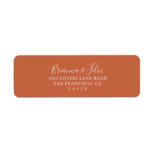 Boho Botanical Autumn Wedding Return Label (Voorkant)