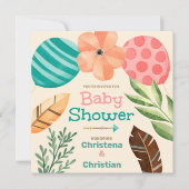 Boho Botanical Baby Shower Kaart (Voorkant)