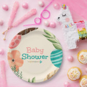 Boho Botanical Baby Shower Papieren Bordje (Feest)