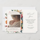 Boho Botanical Bedankt Baby Geboorteaankondiging Kaart (Voorkant)