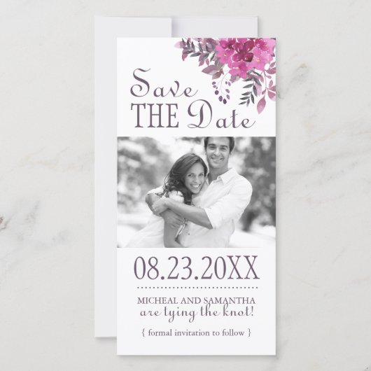 Boho Botanical Bewaar de datum fotokaarten Save The Date (Voorkant)