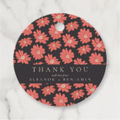 Boho Botanical Black Red Custom Weddenschap Bedank Bedankjes Labels (Voorkant)