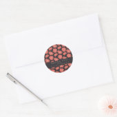 Boho Botanical Black Red Custom Weddenschap Bedank Ronde Sticker (Envelop)