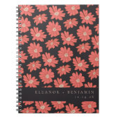 Boho Botanical Black Red Custom Wedding Notitieboek (Voorkant)