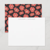 Boho Botanical Black Red Specialized Stationery Notitiekaartje (Voorkant / Achterkant)