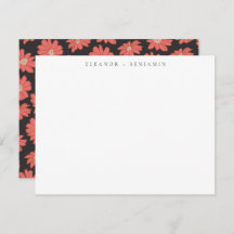 Boho Botanical Black Red Specialized Stationery
