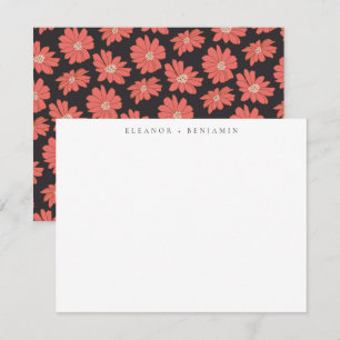 Boho Botanical Black Red Specialized Stationery Notitiekaartje