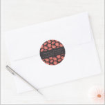Boho Botanical Black Red Wedding Return Address Ronde Sticker<br><div class="desc">Boho Botanical Flowers Black Red Custom Wedding Return Address Classic Round Sticker</div>