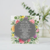 Boho Botanical Brick Wildflower Wedding Program Programmakaart (Staand voorkant)