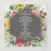 Boho Botanical Brick Wildflower Wedding Program Programmakaart (Achterkant)