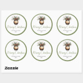 Boho Botanical Christmas Bouquet Modern Sticker (Vel)