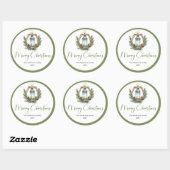 Boho Botanical Christmas Lantern Gift Sticker (Vel)