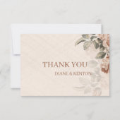 Boho Botanical Details Rustic Terracotta Thank You RSVP Kaartje (Voorkant)