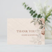 Boho Botanical Details Rustic Terracotta Thank You RSVP Kaartje (Staand voorkant)